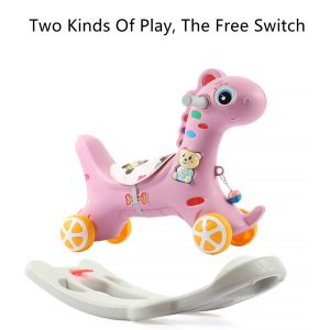 2-in-1 Baby Rocking Horse Riding Toy Musical Rocking Horse Multi-functional Play Toy
