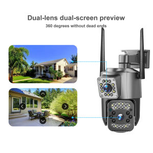 cctv v380 pro terbaru Kamera CCTV WiFi Luar Ruangan Kamera Pengintai 360 Derajat Layar Lensa Ganda Bicara Dua Arah Kamera IP CCTV Kamera Nirkabel cctv sambung hp jarak jauh