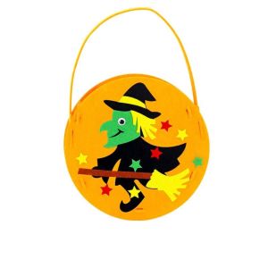 RGFV MALL Non-woven Fabric DIY Halloween Candy Bag Trick Or Treat Ghost Bat DIY Trick or Treat Bag Ornament Props Handbag Pumpkin Handbag Kindergarten