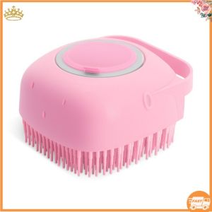 Bàn Chải Tắm Massage Chải Lông Bàn Chải Tắm Cho Chó Mèo Thú Cưng Chất Liệu Silicon Có Ngăn Đựng Xà Phòng