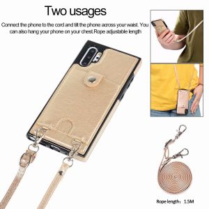 PU Leather Case For Samsung Galaxy Note 20 Ultra S20 Plus S10 S8 S9 Note8 Note9 Note10 Plus S7 Edge Case Lanyard Pouch Crossbody Strap Wallet Card Slot Phone Cover