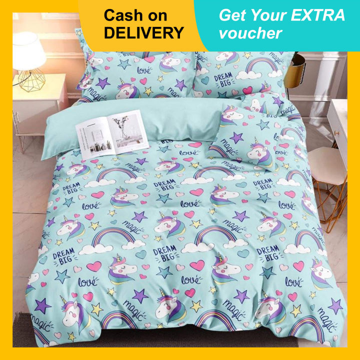 3in1 UNICORN Fitted Bed Sheet Canadian Fabric Bedsheet with