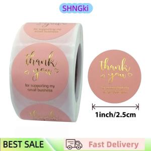 SHNGki 500pcs Thank You Round Sticker Scrapbook Letter Handmade Stickers Seal Labels Stickers Wedding Gift Flower Decoration