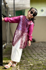 Fiona Kids Outer Brukat Anak Tanggung Perempuan 4-12 Tahun Brokat Organza Payet Kondangan Bridesmaid