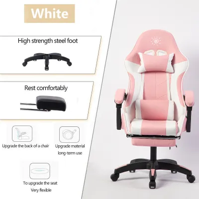 JYHOME Gaming Chair Ergonomic Computer Chair Gaming Sofa Reclining Chair Home Office Chair with dual pillows and footstool