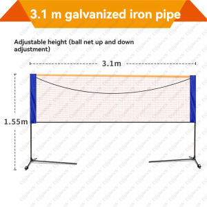 Portable Adjustable Badminton Net Foldable Stand for Tennis Volleyball Outdoor Sports