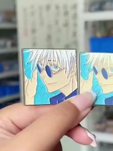 2Pcs/Set Jujutsu Kaisen Cool Soccer Anime Gojo Satoru Lapel Pins for Backpack Enamel Pin Badges Brooch for Clothes Accessories Birthday Gift