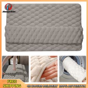 Winnereco Premium Absorbent Bathroom Rug Non Slip Soft Bath Mat for Home and Hotel Use in Light Gray and Beige