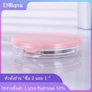 [COD] EHBqna KITCHEN กล่องใส่แป้งพลาสติกบางพิเศษแบบพกพาได้โถใส่เครื่องสำอางสำหรับเดินทางพร้อมกระจกแป้งพัฟ