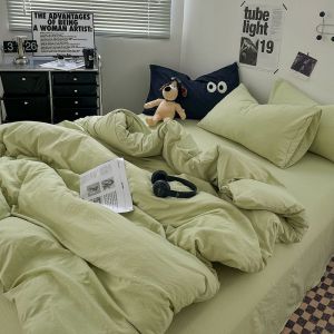 Duvet Cover Single Piece Summer Single Bed Cover Quilt Cover for Boys and Girls Non-Cotton Pure Cotton Student Dormitory Bedding Four-Piece Set LZD