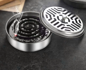 HỘP ĐỰNG NHANG MUỖI INOX KHAY ĐỰNG NHANG MUỖI CÓ NẮP TIỆN LỢI