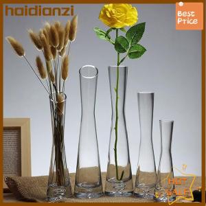 haidianzi แจกันดอกไม้แก้วใสแจกันขนาดเล็กไฮโดรโปนิกส์พืชดอกไม้เทอราเรียมหรูหราโต๊ะบ้านตกแต่งงานแต่งงาน