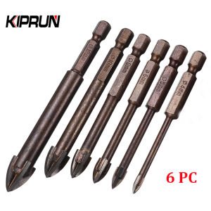 [Ready stock] KIPRUN Tungsten Carbide Glass Drill Bit Alloy Carbide Point with 4 Cutting Edges Tile & Glass Cross  Head Drill Bits Cross Hex Tile Bits Glass Ceramic Concrete Hole Opener Alloy Triangle Drill Size 4/5/6/8/10/12mm