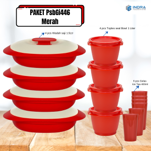 INDRA Paket Wadah Saji volume 1500ml/PSbGi446/SET isi 14 pcs