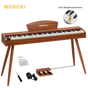 WENCAI Digital Piano 88 Weighted Keys Upright Full-Size Sustain 3 Pedals Electric Keyboard Piano【1Year Warranty】