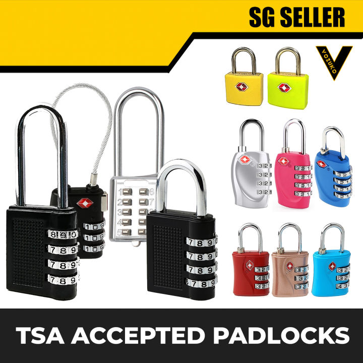 [SG SELLER] TSA Accepted Luggage Locks Digit Or Key Combination Steel