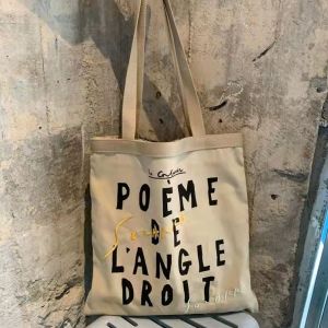 2025 NEW ARRIVAL stylish minimalist printed french words shopping one shoulder tote bag student 2162