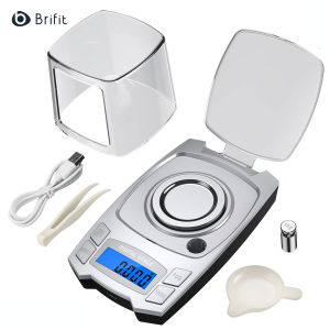 Brifit Precision Electronic Scale 0.001g/100g USB Rechargeable Mini Scale Digital Loading Jewellery Scale Portable Lab Scale Milligram Scale for Lab/Diamond/Medicine Etc
