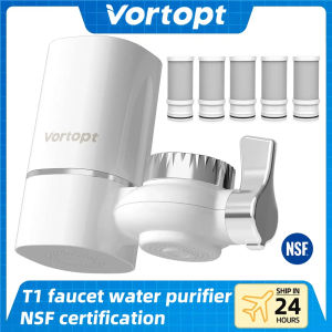 Vortopt Faucet Water Filter NSF Certified Tap Water Purifier T1 with 5 Replacement Cartridges 400 Gallon Kitchen Filtration Kit2026