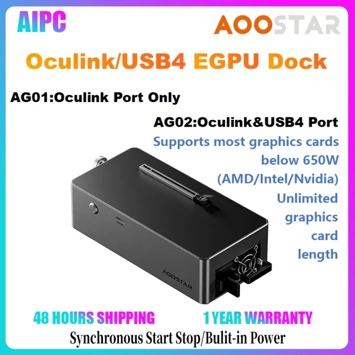 Aoostar AG03 AG02 Oculink USB4/AG01 Oculink Extra GPU Station Build-in Power Fit AMD Nvidia External Graphics Card