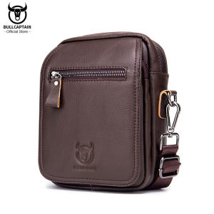 BULLCAPTAIN Mens Messenger Bag Leather Bag Vertical Handbag Shoulder Business Casual Retro Vertical Student Mini Cashier2026