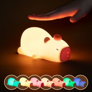 Kapypara LED Night Light Touch Sensor USB Rechargeable Cartoon Silicone Animal Lamp for Kids Room Decor Gifts