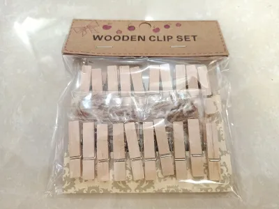 Klip kayu Mini 20 Pcs + 15M Tali Rami / Wooden Klip / Jepitan Wooden Clip / Jepitan Foto Wooden Clip / Jepitan Kayu / Klip Foto / Jepitan Foto - 20 Pcs