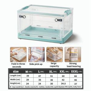 【COD】PoP-Transparent Foldable storage box waterproof plastic clothes box with wheels Not occupying a position Stackable height