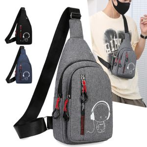 HXPUZM Phát sáng Túi ngực nam Dung tích lớn Chống nước Túi đeo chéo nylon Thời trang Đa chức năng Túi đeo vai đi xe đạp Các chàng trai