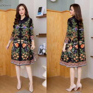 Cutie Minute อก ฟรีไซส์ 44"-48" Pleated dress made of high quality เดรสงานอัดพลีทพิมพ์ลายทั้งตัวเลยค่ะ ลายพิมพ์สีสันคมชัด ตัวนี้สวยมากๆค่ะ