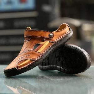 Fashion Mens Sandals Genuine Leather Summer Beach Slippers Male Non-Slip Soft Comfortable Outdoor Shoes High Quality Man Sandals2026