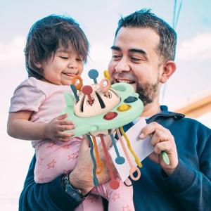 Baby Teething Soother Grasping Toy for Toddlers Nursery Room Decorations Baby Teether Grip Press Pull Toy