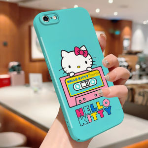 ฟิล์มติดเครื่องรวมทุกอย่างสำหรับ iPhone 6 6S 6 Plus 6S Plus การ์ตูนรูปเฮลโลคิตตี้เคสมือถือกล้องเต็มป้องกันเคส