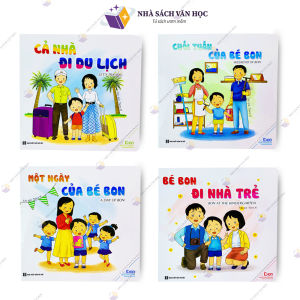 Sách - Ehon 4 Cuốn Nhật Ký Của Bé Bon - Song Ngữ Anh Việt ( Quét Mã QR Nghe Tiếng Anh )