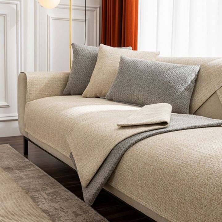 Bọc Sofa Vải Lanh Cotton Bọc Sofa Góc Hình Chữ L Cho Phòng Khách Bọc Đi Văng 1/2/3/4 Chỗ Bọc Ghế Sofa Thông Dụng Chống Trượt