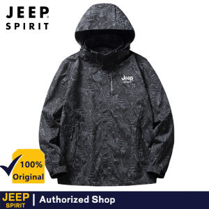 Jeep Spirit Couples Wear-resistant Jackets Camouflage Outdoor Travel Jackets Waterproof and Windproof Maple Leaf Jackets Detachable Hooded Jackets