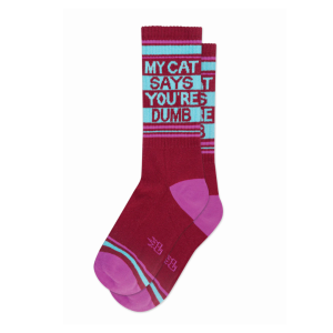 Gumball Poodle My Cat Says Youre Dumb Gym Crew Socks (One Size Fits Most)