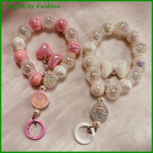 AngelCity Fashion Store Mobile Phone Lanyard Short Style Wrist Strap Women Bow Knot Hand-held Chain Pendant Lanyard Anti-Lost Phone Charm Strap