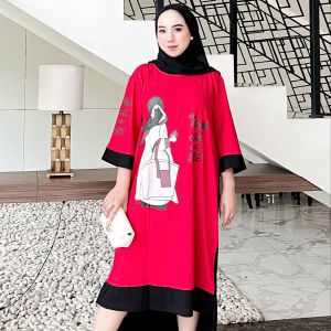 Terlaris viral pakain wanita Long tunik combinasi kekinian terbaik" NEUM OFFICIAL"tunik long aplikasi muslim/tunik cantik modis/tunik kaos wanita/tunik tebal lembut