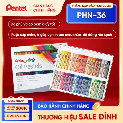 Sáp dầu 36 màu Pentel PHN-36 màu đẹp độ phủ và độ bám tốt an toàn cho người sử dụng