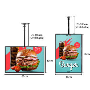 LED light box billboard  With telescopic boom hanging menu board display