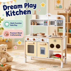 Childrens Kitchen Toy Set Wooden Home Playing Toy Cooking Stove