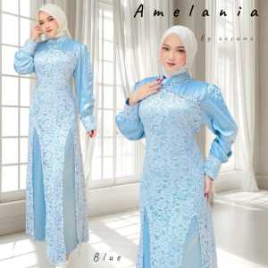 AMELANIA gamis brukat gaun brokat payet mewah utk pesta kondangan lamaran seserahan bridesmaid seragam wisuda