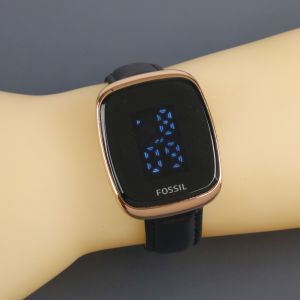 Box Exclusive Jam Tangan Fos Led List Rose VA-637RA / Jam Tangan Fashion Wanita Tali Kulit Diameter 36 cm