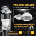 H4 LED Projector Mini Projector Lens Adaptive Driving Car Headlight Bulbs High Low Beam Plug & Play 6000K. 