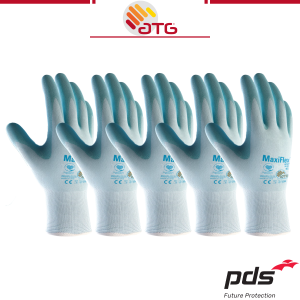 [5 PAIRS] ATG MaxiFlex Active 34-824 Safety Gloves Touchscreen Blue