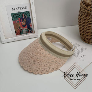 Nón visor lưỡi trai hở chóp bằng ren cho nữ phong cách Hàn điệu đà dùng đi biển/ mũ vành rộng chống nắng mùa hè xinh xắn
