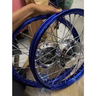 alloy rim biru blue 1.40x17 chrome hub alloy rim set wave125 lc135 y125 kriss ex5 dream dash c70 y110 ego wave dash srl