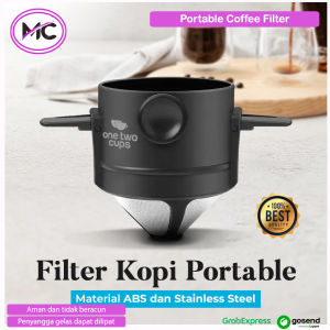 Filter Penyaring Kopi Portable Saring Air Teh Kopi Halus Filter Penyaring Cofee Drip Cone Coffee Dripper One Two Cups Stainless Steel Material