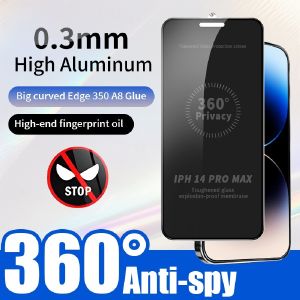 Full Cover 360° Matte Privacy Tempered Glass for IPhone 17 Pro Max 17 Air 16 Plus 16e E 15 14 13 12 11 Pro Max X XR XS Max 7 6 6s SE 2020 SE3 2022 Anti Spy Screen Protector Film